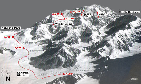 Planned Route up West Buttress